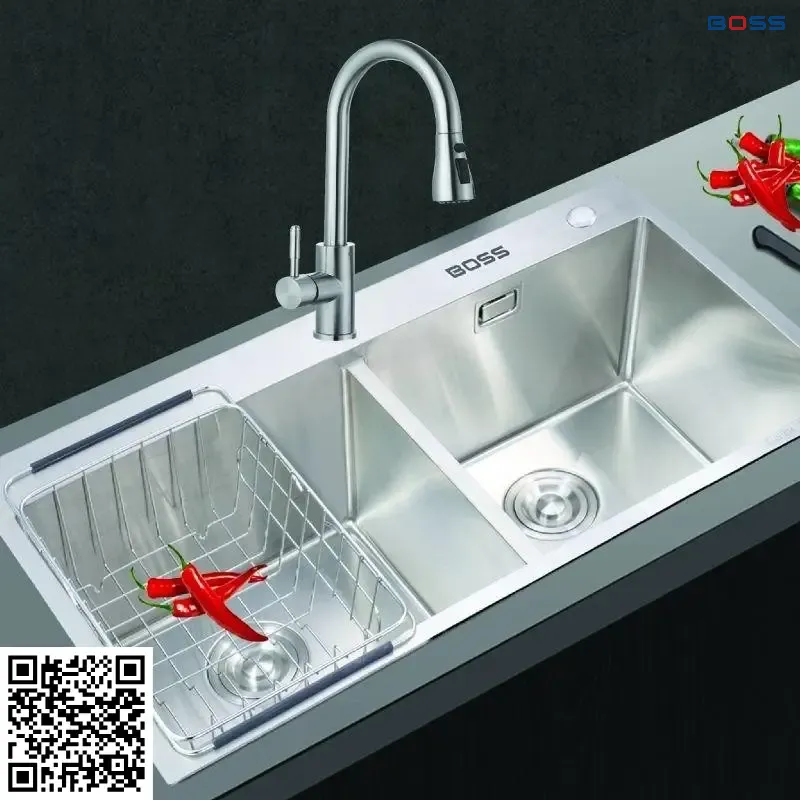 Chậu Đúc 2 Hố Cân Dương Bàn Inox 304