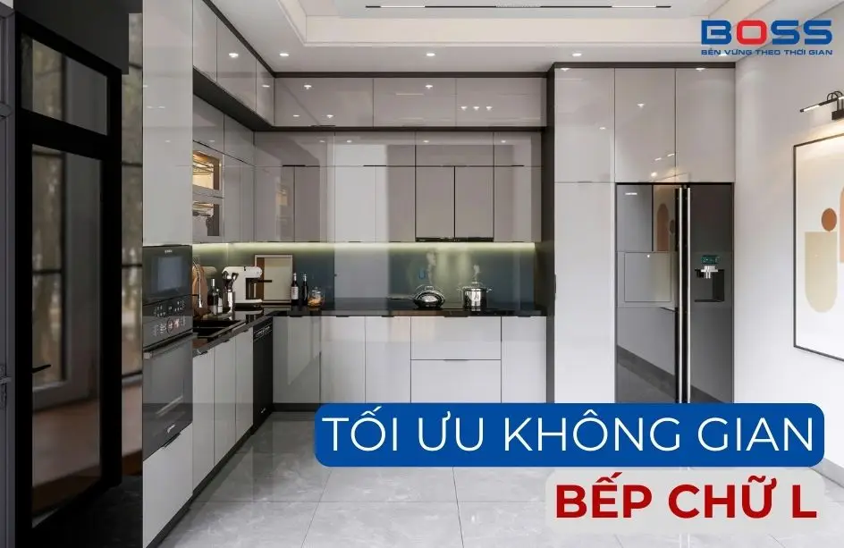 phụ kiện tủ bếp tối ưu không gian bếp chữ L