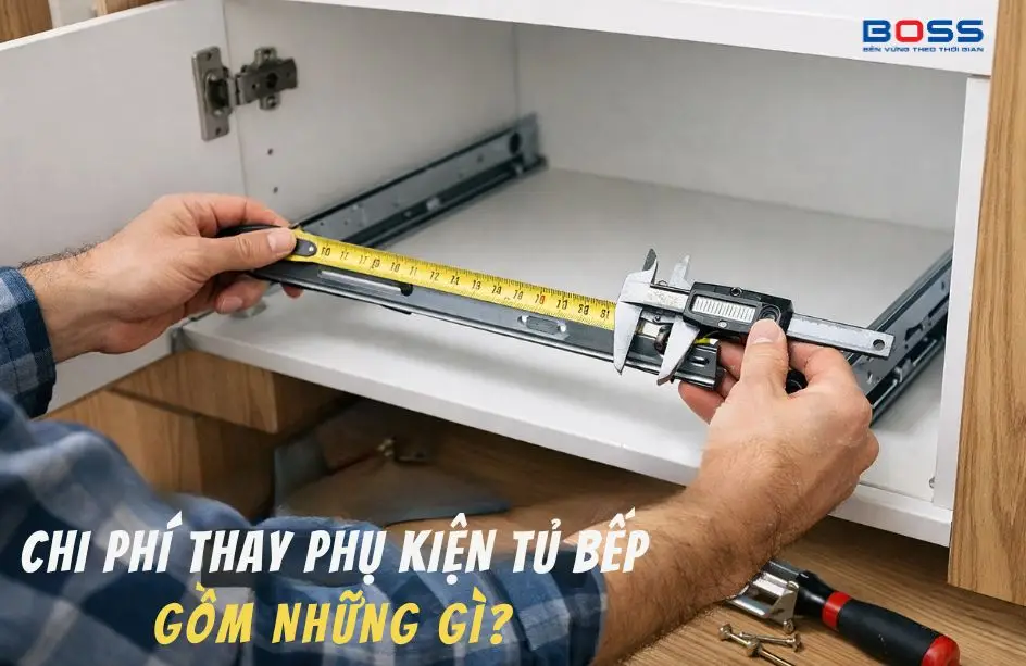 Chi phí thay phụ kiện tủ bếp gồm những gì?