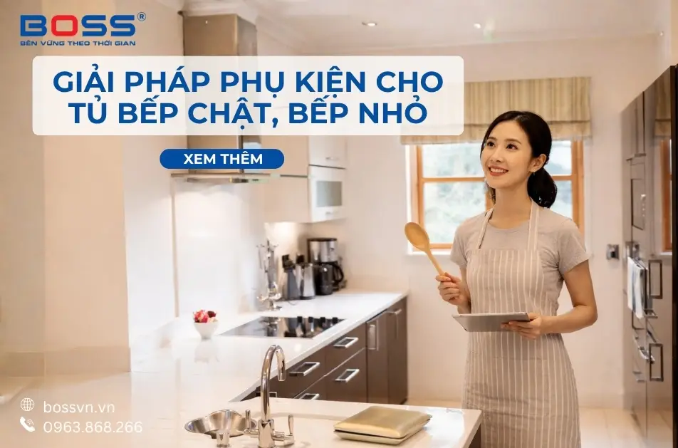 Giải pháp phụ kiện cho tủ bếp nhỏ