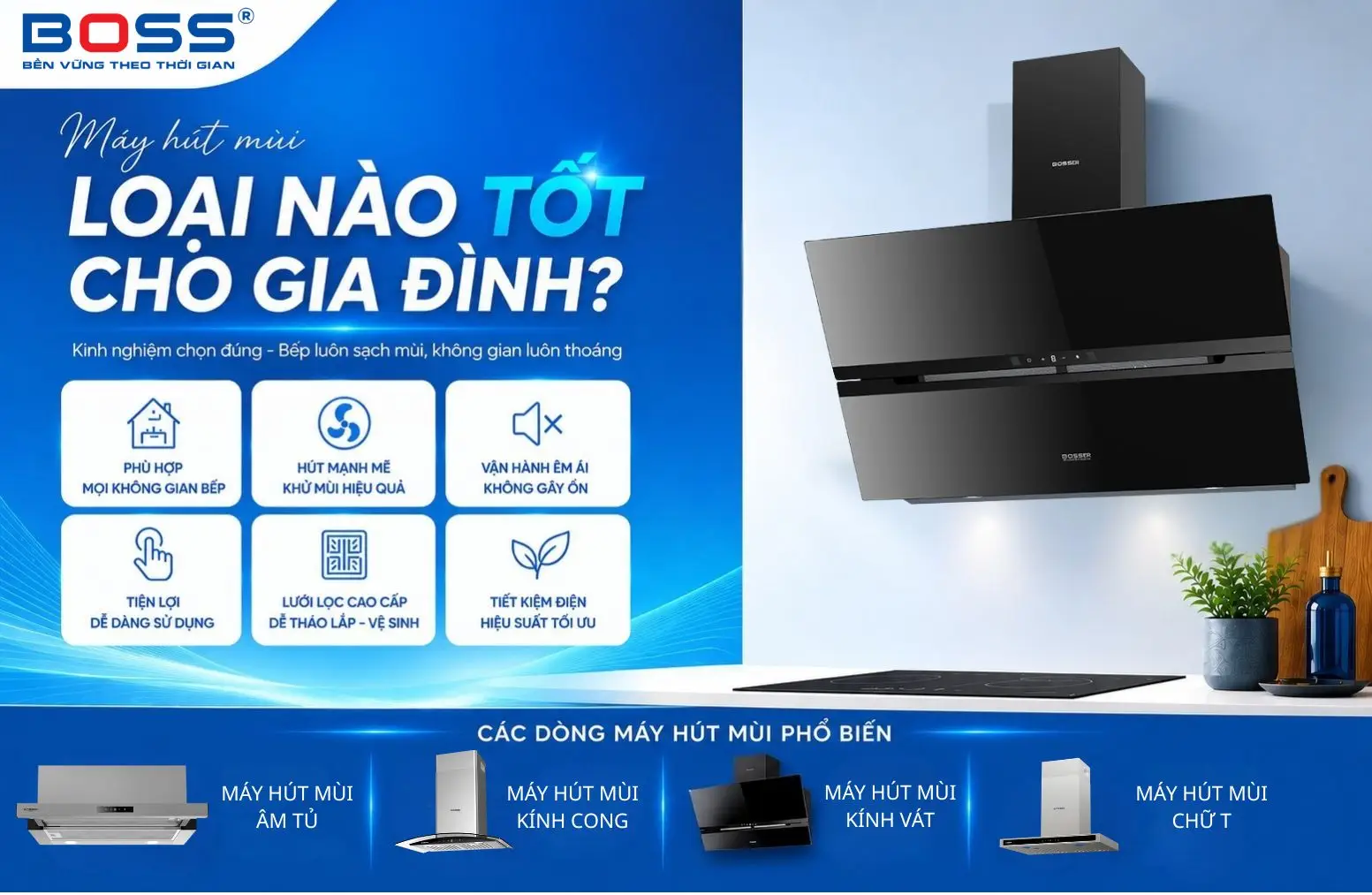 Máy hút mùi loại nào tốt cho gia đình hiện nay?