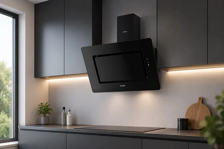 Thiết kế kính vát tạo điểm nhấn đặc biệt cho không gian bếp