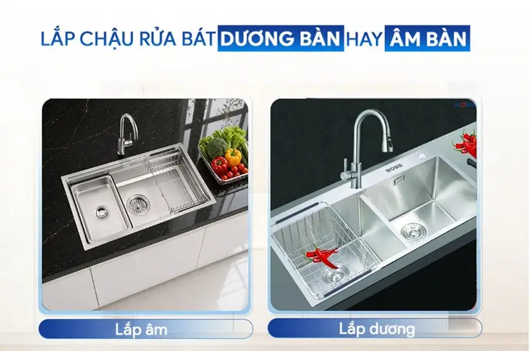 Chậu rửa bát âm và dương có nhiều điểm khác biệt
