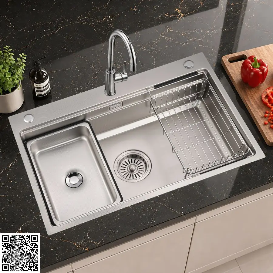 Chau rửa bát 1 hố dương bàn có hạt điện phân chống xước