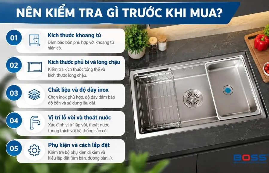 Cách chọn bồn rửa bát 1 hố