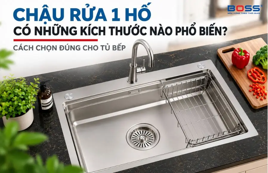 Chậu rửa 1 hố có những kích thước nào phổ biến